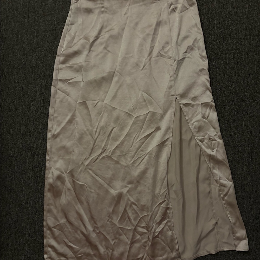 Princess Polly Silver Maxi Skirt